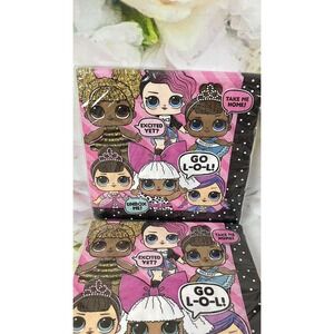 LOL Dolls Birthday Party Napkins Set Of 2 Large 16 COUNT 2 Ply NEW Sealed Pink